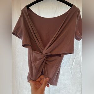 Mauve Wrap-Back Tee